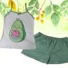 Pijama verde de tiritas, ref. Aguacate lovers. Talla M